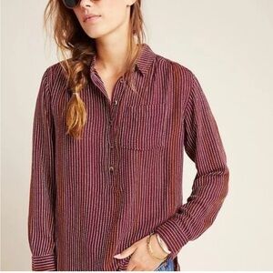 Anthropologie Isadora Button-Back Tunic viscose and wool blend size L